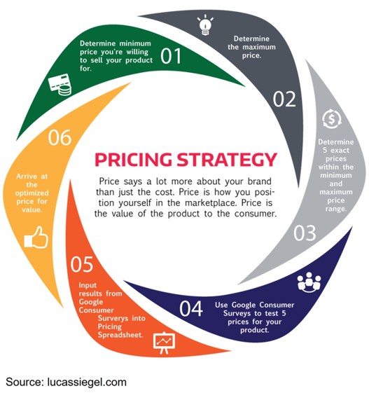 Garage Door Business Plan — 7 Steps To Win More Loyal Customers And Grow Revenue 6 Circular infographic showing a six-step pricing strategy process, useful for building a strong pricing model in a garage door business plan